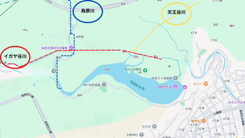 イガヤ谷川　烏原川　天王谷川